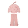 thumbnail image 1 of Wonderluxe Baby Girls' Long Sleeve Sweatshirt and Pant, 3-Piece Set, Sizes 0-3M-24M, 1 of 12