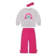 thumbnail image 1 of Wonderluxe Baby Girls' Long Sleeve Sweatshirt and Pant, 3-Piece Set, Sizes 0-3M-24M, 1 of 13