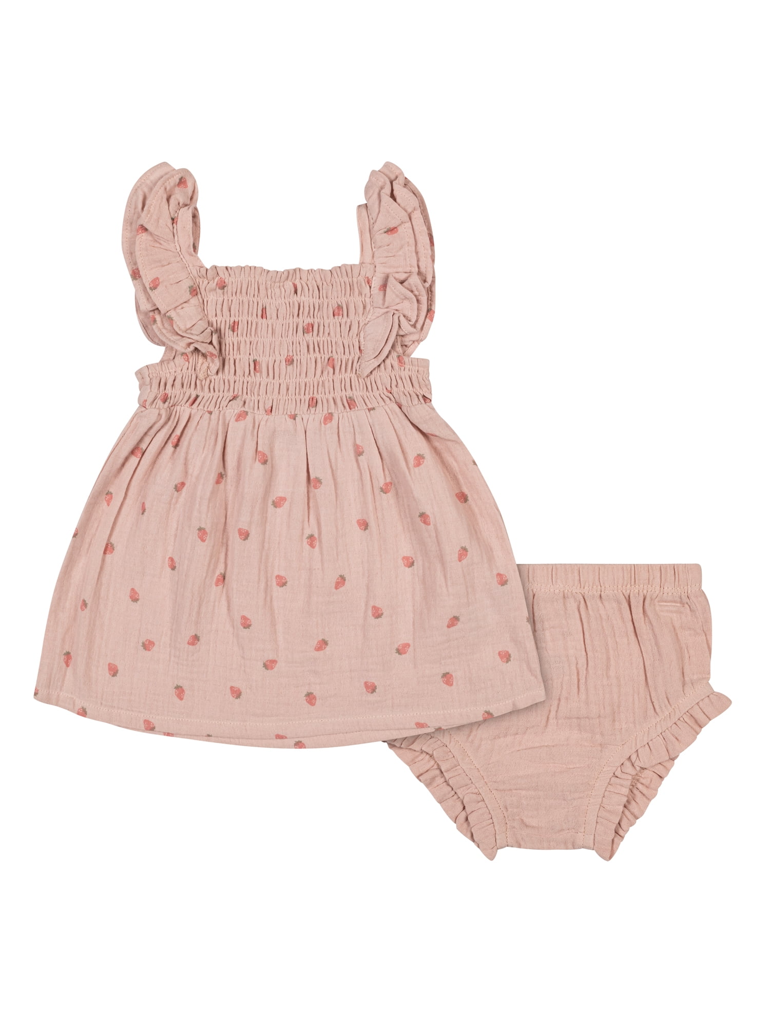 Wonderluxe Newborn/Infant Girls' Dress and Bloomer, 2-Piece
