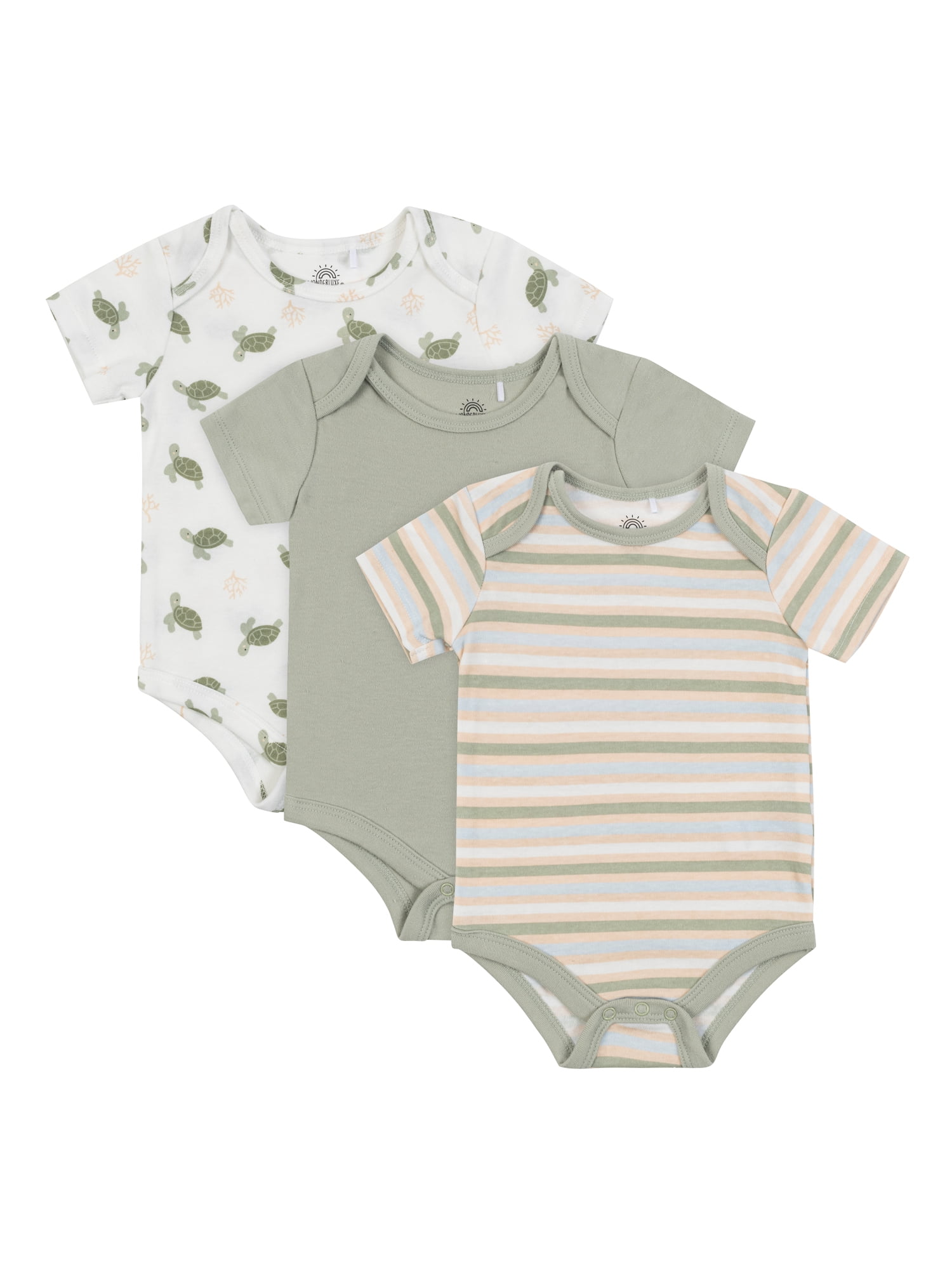 BODY ARCHI BABY SKIN セット Wonderluxe Newborn Short Sleeve Bodysuits, 3-Pack, Sizes 0