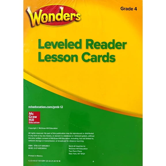Wonders Grade 4 Leveled Reader Lesson Cards