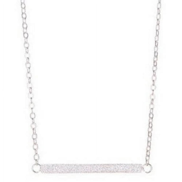 Wonders Jewelry J19020 Silver Color Brushed Straight Bar Pendant Necklace