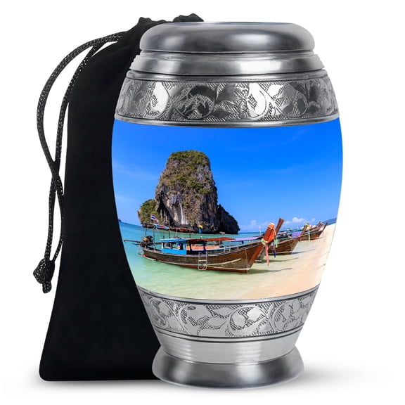 Wonders Sukhothai Historical Park Large Urns For Human Ashes Adult Female - Funeral Urn For Ashes Adult Male - Memorial Gifts For Decorative 10Inch To 200 Cubic Inches Capacity Include Velvet Bag