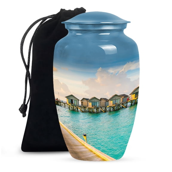Wonders Two Friend Unique Large Urns For Human Ashes Adult Dad - Cremains Urn For Ashes Adult Mother And Father - Funeral Gifts For Decorative 10Inch To 200 Cubic Inches Capacity Include Velvet Bag