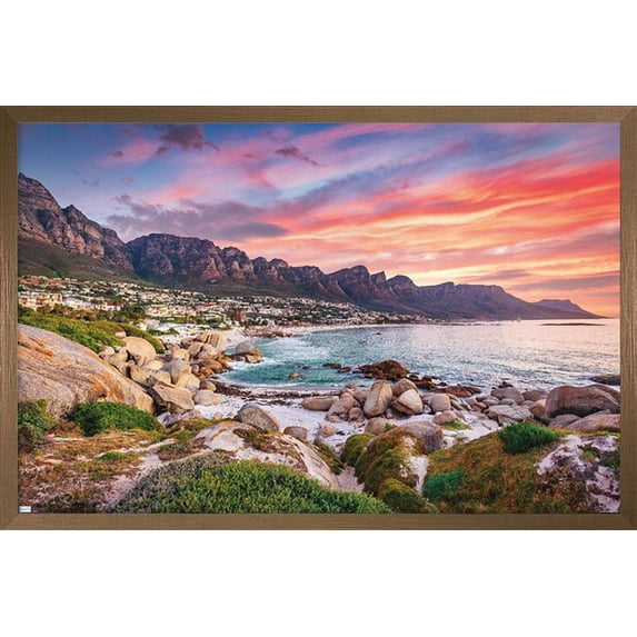 Wonders of the World - Camps Bay Wall Poster, 14.725" x 22.375", Framed