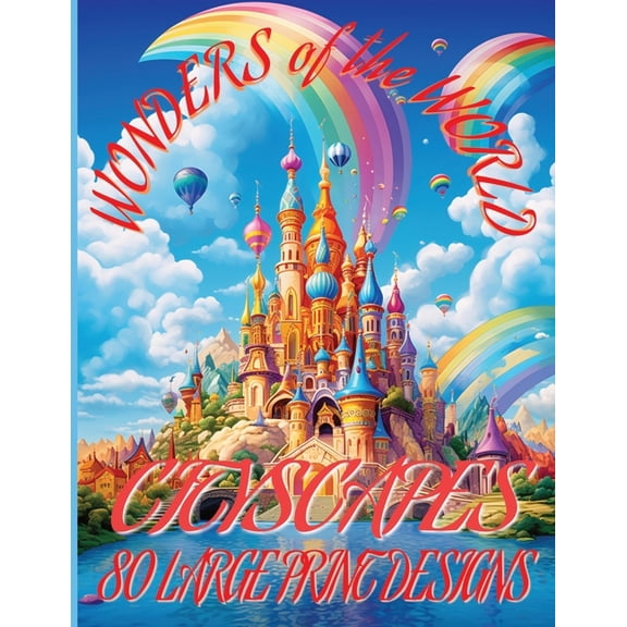 Wonders of the World: Cityscapes Coloring Book for Adults and Children, (Paperback)