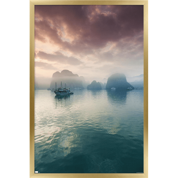Wonders of the World - Halong Bay Wall Poster, 14.725" x 22.375", Framed