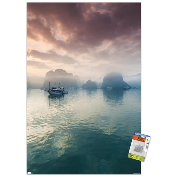 Wonders of the World - Halong Bay Wall Poster with Pushpins, 22.375" x 34"