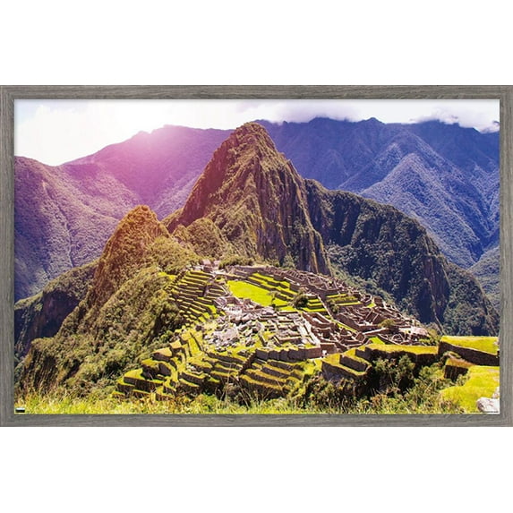 Wonders of the World - Machu Picchu Wall Poster, 14.725" x 22.375", Framed