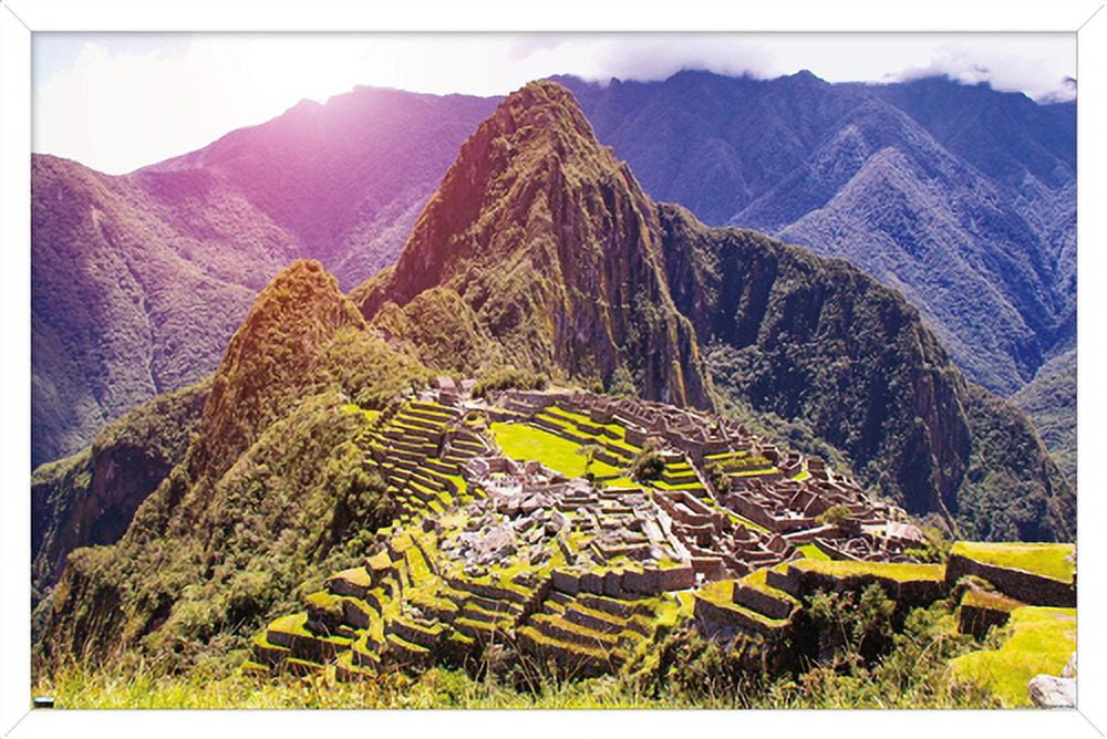 Wonders of the World - Machu Picchu Wall Poster, 22.375" x 34", Framed