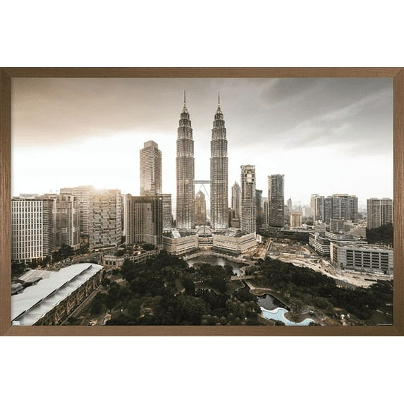 Wonders of the World - Petronas Towers Wall Poster, 22.375" x 34", Framed