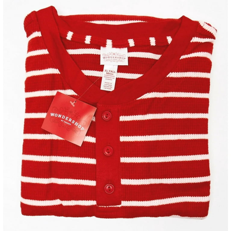 Red and white striped thermal pajamas shop
