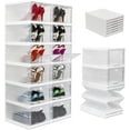 thumbnail image 1 of Wondersome Collapsible Shoe Rack Organizer 12-Compartment Clear Door Storage Container, 1 of 8