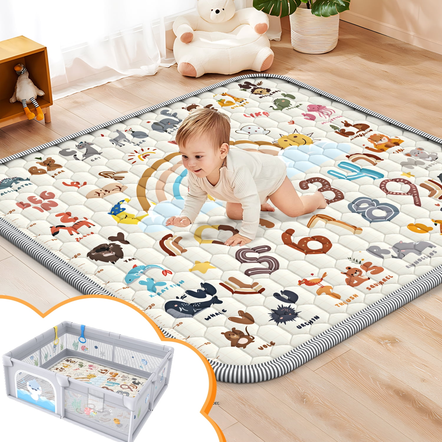 Tummy Time Baby Safety Floor Mat Wonderstone Baby Play Mat For The