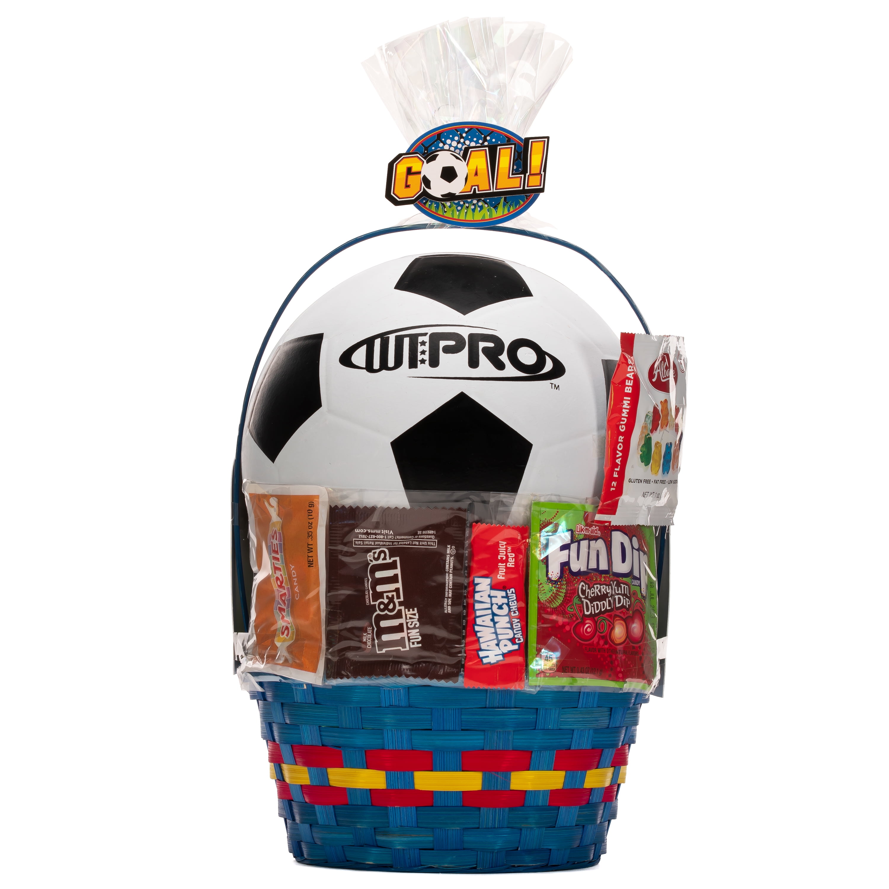 Wondertreats Easter Basket 7Piece Gift Set Soccerball with Candies