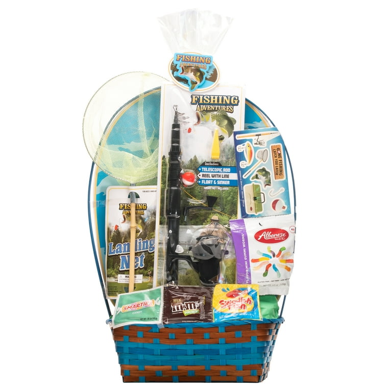Wondertreats Easter Gift Basket Set Fishing Adventure with Candies 