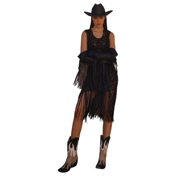 Wonderwest Women's Women'S Fringe Hem Mini Dress Black US