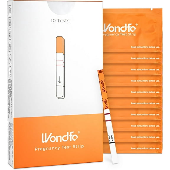 Wondfo Early Result Pregnancy Test Strips, Highly Sensitive 25 mIU HCG Home Testing Kit, 10 Count