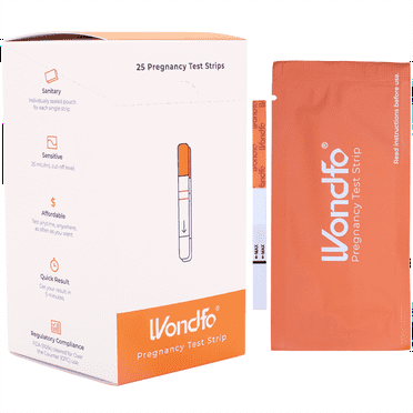 Wondfo Pregnancy Test Strips, 25-Count Individually Wrapped Pregnancy Strips, Home Detection Pregnancy Test Kit - 25mIU/mL