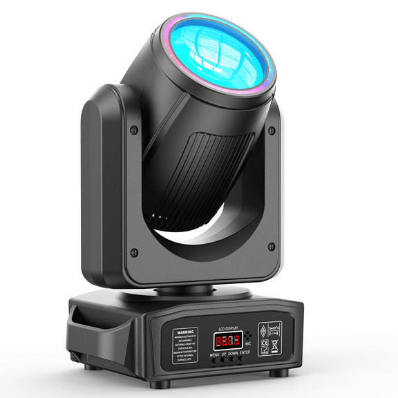Wondnuga Moving Head with Halo 200W LED & RGB Stage Light DMX512 7-Color & GOBO Wheel for Disco Party Wedding