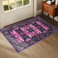 thumbnail image 1 of Wondo 2'x3' Boho Rugs for Entryway, Washable Kitchen Rugs Ultra-Thin Soft Rug, Non Slip Indoor Door Mat Stain Resistant for Bathroom Bedroom, Purple, 1 of 8