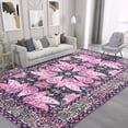thumbnail image 1 of Wondo 4x6 Area Rugs for Living Room, Machine Washable Vintage Rug, Non-Slip Low Pile Throw Rugs with Rubber Backing Washable Carpet for Bedroom Dining Room Kitchen Home Decor, Purple, 1 of 7
