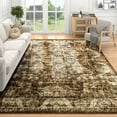 thumbnail image 1 of Wondo 4x6 Area Rugs for Living Room, Machine Washable Vintage Rug, Non-Slip Low Pile Throw Rugs for Bedroom Dining Room Kitchen Home Decor, Brown, 1 of 8
