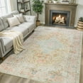 thumbnail image 1 of Wondo 5x8 Area Rug Printed Washable Rugs for Living Room Non-Slip Floor Carpet Soft Boho Vintage Rug Low Pile Water Repellent for Bedroom,Entryway,Kitchen,Indoor, Orange, 1 of 9