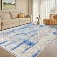 thumbnail image 1 of Wondo 5x8 Modern Abstract Area Rugs - Blue Low Pile Washable Carpet for Living Room, Bedroom, Nursery, Office, Kitchen - Non-Slip Stain Resistant Soft Rug for Indoor Use, 1 of 8
