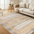 thumbnail image 1 of Wondo 5x8 ft Modern Bohemian Area Rug - Yellow Geometric Pattern Non-Slip Rug, Ultra-Soft Stain Resistant Easy Clean, Perfect for Living Room, Bedroom, Entryway Decor, 1 of 8