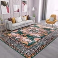 thumbnail image 1 of Wondo 6x9 Area Rugs for Living Room, Machine Washable Vintage Rug, Non-Slip Low Pile Throw Rugs with Rubber Backing Washable Carpet for Bedroom Dining Room Kitchen Home Decor, Green, 1 of 7