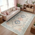 thumbnail image 1 of Wondo 6x9 Area Rugs for Living Room, Washable Area Rug, Rugs for Bedroom, Kitchen Rugs, Vintage Boho Carpet, Soft Non-Slip, Low Pile Large Area Rug for Office Dining Room, Orange, 1 of 8