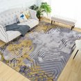 thumbnail image 1 of Wondo 6x9 Machine Washable Area Rug - Low Pile Soft Non-Slip Abstract Rug for Living Room, Bedroom, Yellow, 1 of 8
