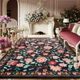 thumbnail image 1 of Wondo 6x9 ft Black Washable Area Rug - Low Pile Non-Slip Bohemian Floral Design for Bedroom, Living Room, Dining Room, Office & Kids Room, 1 of 7