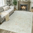 thumbnail image 1 of Wondo 8x10 Area Rug Printed Washable Rugs for Living Room Non-Slip Floor Carpet Soft Boho Vintage Rug Low Pile Water Repellent for Bedroom,Entryway,Kitchen,Indoor, Beige, 1 of 9