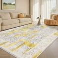 thumbnail image 1 of Wondo 8x10 Modern Abstract Area Rugs - Gold Low Pile Washable Carpet for Living Room, Bedroom, Nursery, Office, Kitchen - Non-Slip Stain Resistant Soft Rug for Indoor Use, 1 of 8