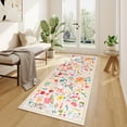 thumbnail image 1 of Wondo Anti-Skid Floral Runner Rug 2'x6' with Rubber Backing - Machine Washable Carpet Runner for Hallways, Kitchen, Bedroom, Bathroom & Laundry Room (Beige), 1 of 8