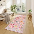 thumbnail image 1 of Wondo Anti-Skid Floral Runner Rug 2'x6' with Rubber Backing - Machine Washable Carpet Runner for Hallways, Kitchen, Bedroom, Bathroom & Laundry Room (Pink), 1 of 8