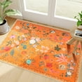 thumbnail image 1 of Wondo Boho Floral Anti-Skid Door Mat 2'x3' Indoor Machine Washable Low Pile Rug - Entryway Kitchen Mat, Front Door Floor Mats for Kids Room, Entry & Indoor Spaces (Orange), 1 of 8