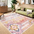 thumbnail image 1 of Wondo Boho Moroccan Pink Rug 5x8 Ft - Geometric Non-Slip Carpet, Throw Rugs Machine Washable Indoor Floor Mat for Bedroom, Living Room, Nursery, 1 of 8