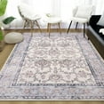 thumbnail image 1 of Wondo Boho Vintage 8x10 Feet Area Rug Low-Pile Soft Stain-Resistant Carpet for Living Room, Bedroom, Dining Room Grayish Purple with Non-Slip Backing, 1 of 8