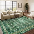thumbnail image 1 of Wondo Floral Washable Rugs, 4x6 Area Rug for Living Room, Soft Large Boho Bedroom Rug, Botanical Non Slip Ultra Thin Floor Carpet for Dining Room Nursery Office, Green, 1 of 7