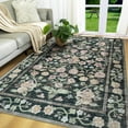thumbnail image 1 of Wondo Washable Area Rug 5x8 - Traditional Floral Living Room Rug Stain Resistant Soft Bedroom Rug, For Under Table Living Room Indoor Rug, Black, 1 of 8