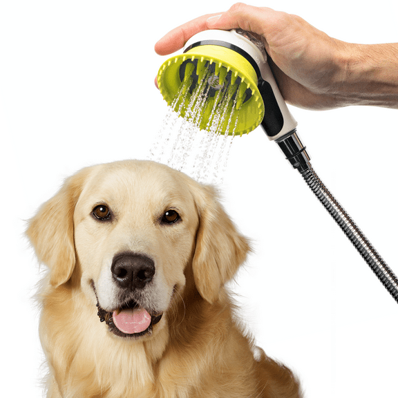 Wondurdog Quality Dog Wash Kit for Shower with Splash Guard Shield and Rubber Grooming Teeth.