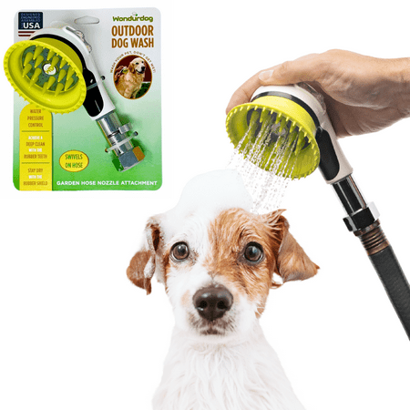 Wondurdog Outdoor Dog Wash Garden Hose Nozzle for Bathing and Quick Paw Rinses. Metal Connection.