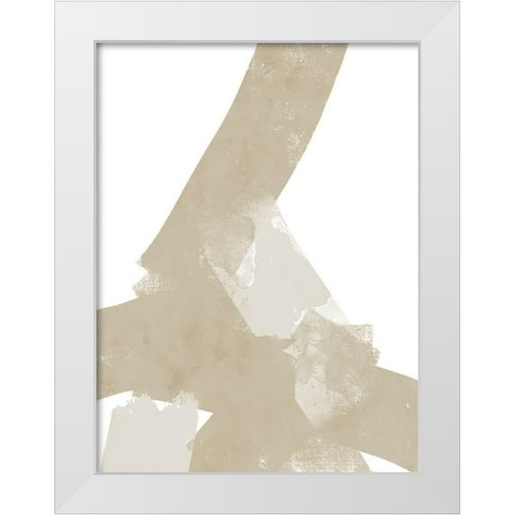 Wong, Brandon 12x14 White Modern Wood Framed Museum Art Print Titled - Modern Neutrals No. 1