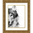 thumbnail image 1 of Wong, Brandon 25x32 Gold Ornate Wood Framed with Double Matting Museum Art Print Titled - Wolf At Attention, 1 of 4