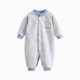 thumbnail image 1 of Wonitaaizi Baby Boy Clothes Fall Long Sleeve Romper Infant Fall Bodysuit Jumpsuit (6-9 Months,Blue), 1 of 4