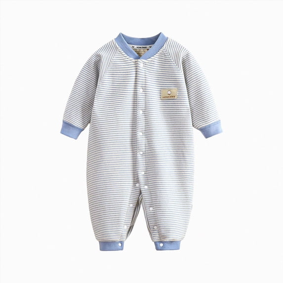 Wonitaaizi Baby Boy Clothes Fall Long Sleeve Romper Infant Fall Bodysuit Jumpsuit (6-9 Months,Blue)