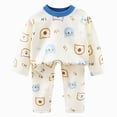 thumbnail image 1 of Wonitaaizi Baby Boy Clothes Pattern Print Long Sleeve Top+ Pants Set Fall Outfits (3-4 Years,Blue), 1 of 5